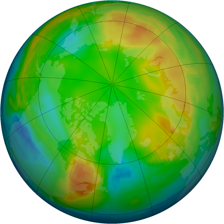 Arctic ozone map for 18 December 1979